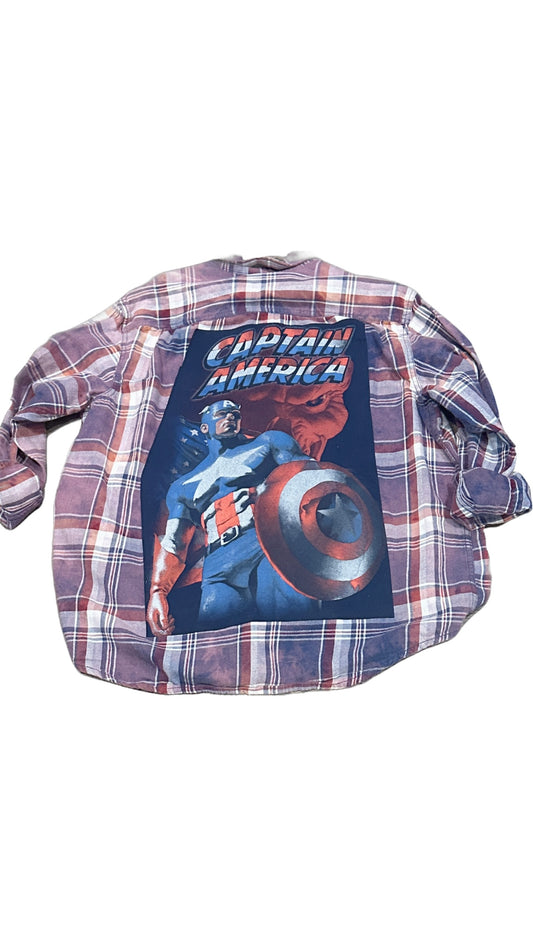 Large Vintage Men’s Flannel-Captain America