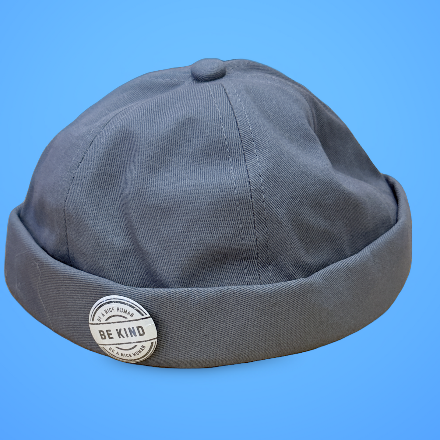 Gray No Brim Hat