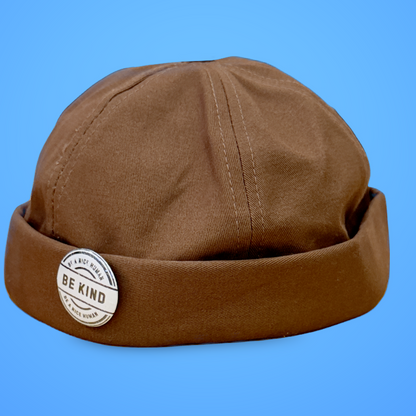Brown No Brim Hat